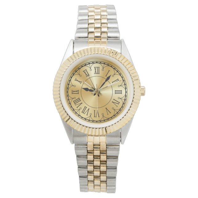 Montre Élégant Unisex surdimensionné à deux tons (devant)