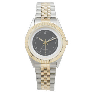 Montre élégante à chaîne de couleur or/argent
