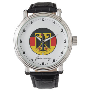 Montre Elégante Allemagne Watch & drapeau allemand / Deut