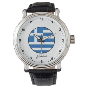 Montre Elégante Grèce Watch & drapeau grec / Athènes