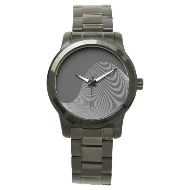 Montre Élégante, moderne, futuriste abstraction des vague (devant)