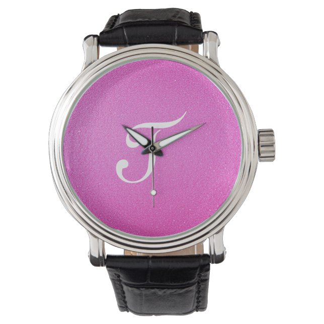Montre Élégante parties scintillant rose Monogram (devant)