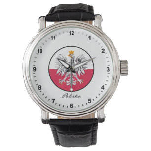 Montre Elégante Pologne Watch & drapeau polonais / Polska