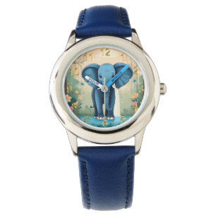 Montre Eléphant Bébé Bleu Whimsical,