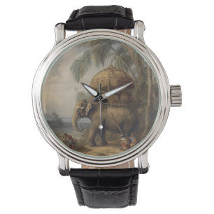 Montre éléphant botanique vintage avec howdah aussi
