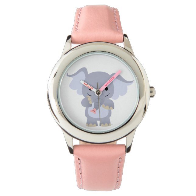 Montre éléphant de dessin animé heureuse mignonne (devant)
