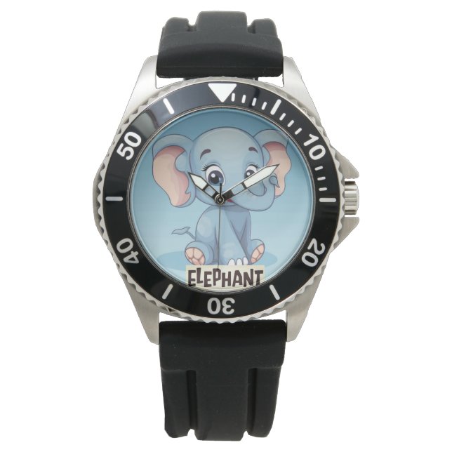 Montre "Elephant Kids Watch" | Mignonne et amusante !" (devant)