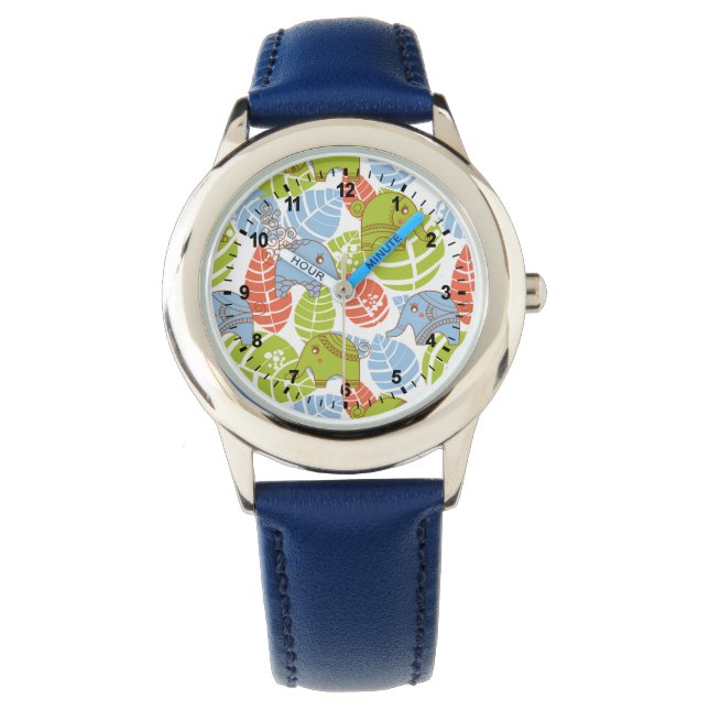 Montre Eléphants colorés de la jungle (devant)