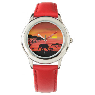 Montre Eléphants mignons et bébés dans le Serengeti