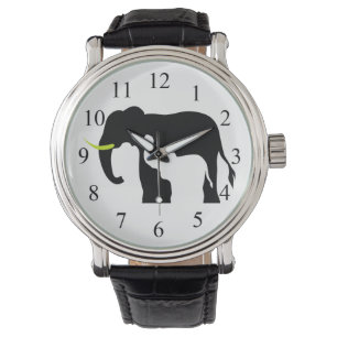 Montre Eléphants noirs et blancs