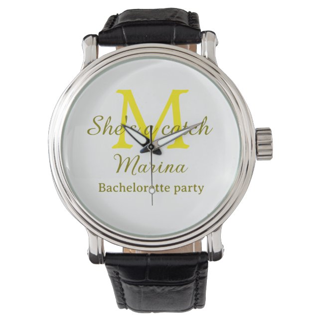 Montre Elle est un parti de filles à l'alphabet monogramm (devant)