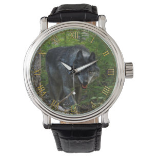 Montre Embrasser le loup gris dans la forêt #Guetteur cad