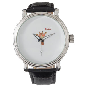 Montre emoji heureux yeux d'amour girafe visage