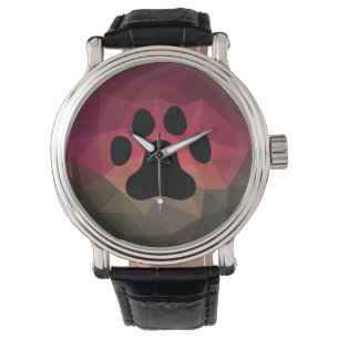 Montre Empreinte animale, patte animal, conception géomét