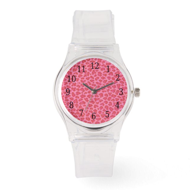 Montre Empreinte de léopard rose (Recto)