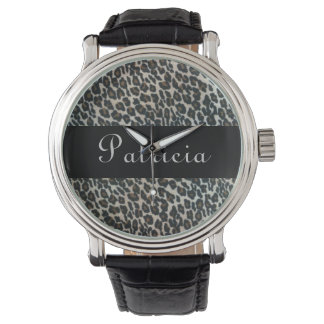 Montre Empreinte de léopard sauvage personnalisé