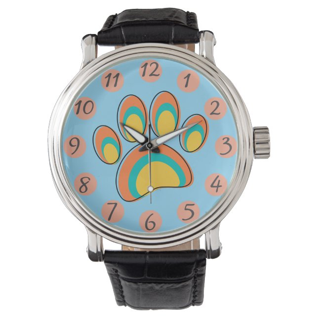 Montre Empreinte de patte de chien moderne du milieu du s (devant)