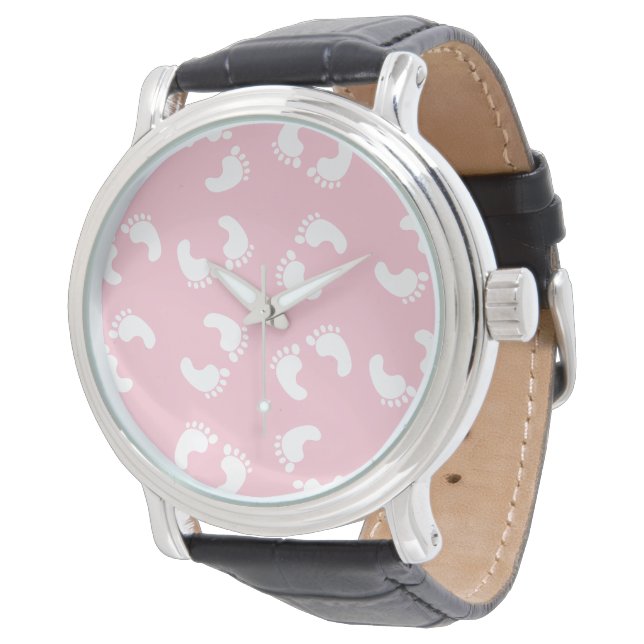 Montre Empreintes de Bébé, Pieds de Bébé, Traces de Pas,  (Incliné)