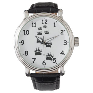 Montre Empreintes de patte d'ours noir