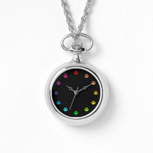 Montre Empreintes de pattes colorées sous forme de chiffr
