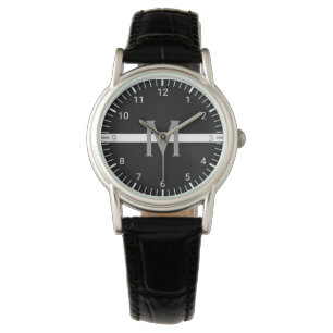 Montre EMS EMT mince ligne blanche monogramme