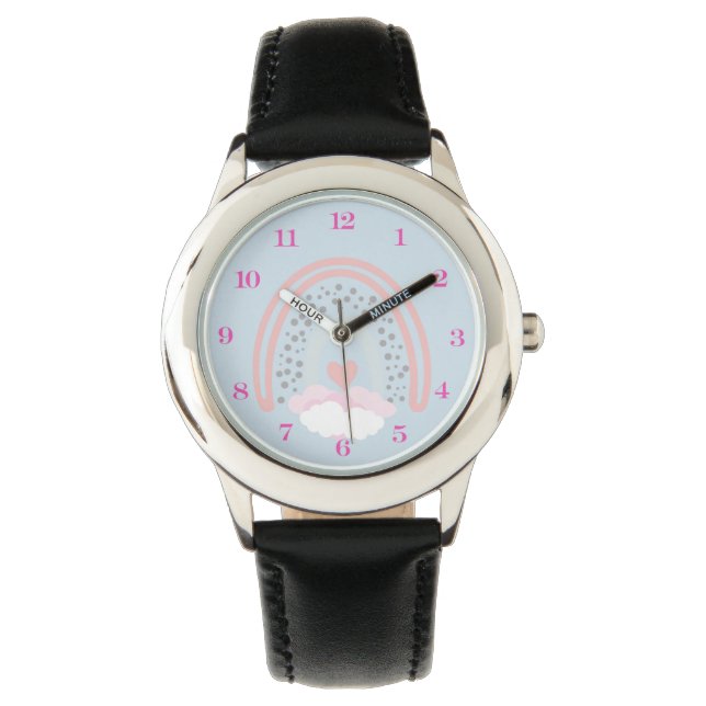 Montre en acier inoxydable arc-en-ciel (devant)