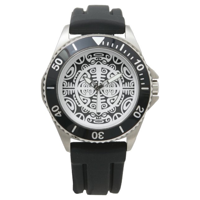 Montre en acier inoxydable avec visage symbole Mao (devant)