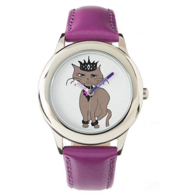Montre en acier inoxydable Bezel pour enfant/Chat  (devant)