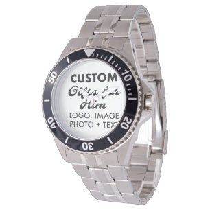 Montre en acier inoxydable cadeau personnalisé pou