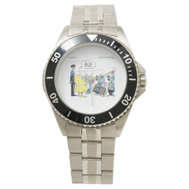 Montre en acier inoxydable Funny Mouse Crime RickL (devant)