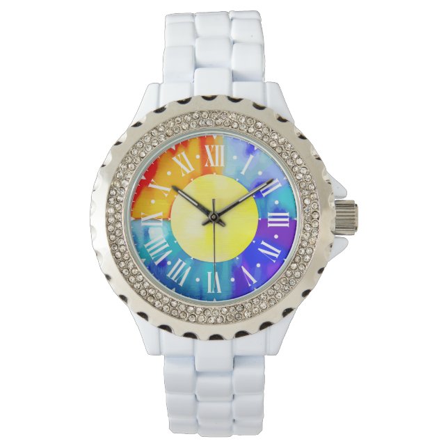 montre en aquarelle colorée (devant)