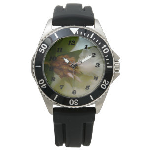Montre en caoutchouc de courroie de noir de