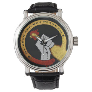 Montre en caoutchouc de joueurs de poulet