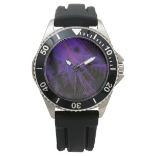 Montre en caoutchouc noire de la courroie des