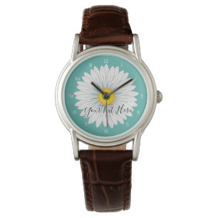Montre en cuir Brown turquoise Pretty Little Daisy