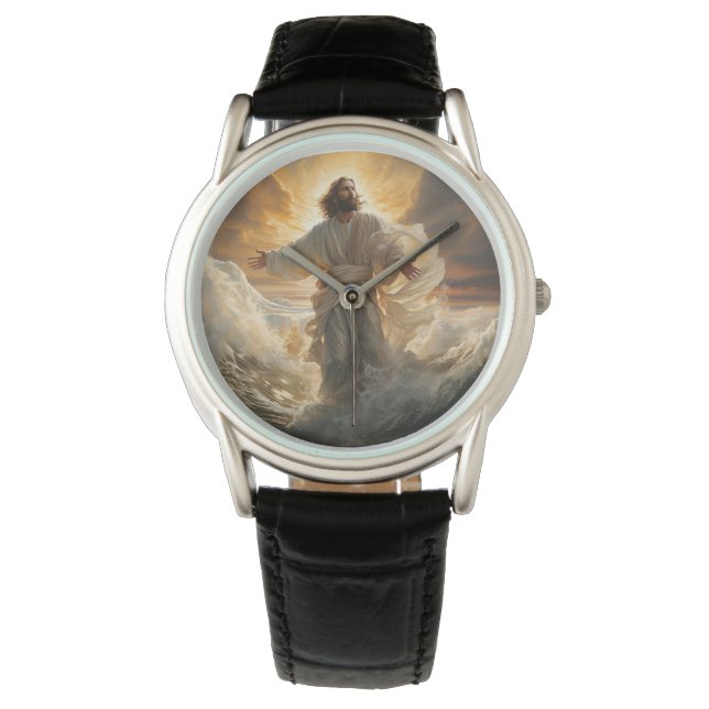 Montre en cuir classique pour hommes-Jésus (devant)