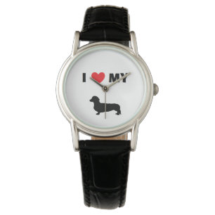 Montre en cuir "Dachshund"