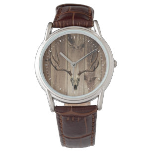 montre en cuir de cerf