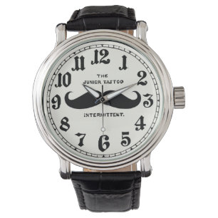 Montre en cuir de Moustache vintage avec chiffres