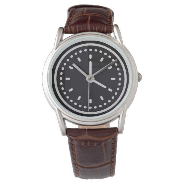 Montre en cuir marron sarcelle classique pour homm (devant)