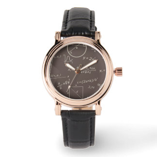 Montre en cuir noir carré parfait