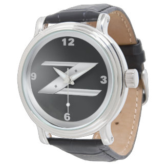 Montre en cuir noir pour homme 350Z