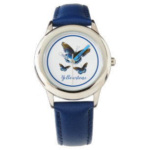 Montre en cuir pour enfants Papillons Yellowstone