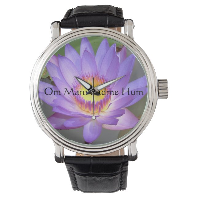 Montre en fleurs de lotus violet (devant)