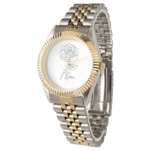 Montre en ligne d'art minimaliste Rose