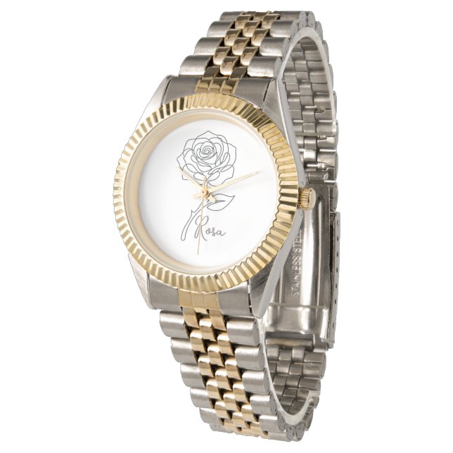 Montre en ligne d'art minimaliste Rose (Incliné)