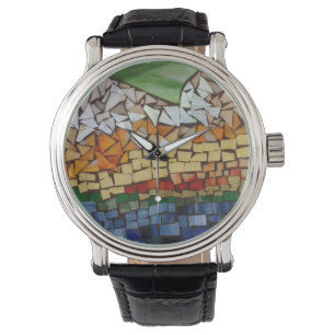 Montre en mosaïque de montagne par Willowcatdesign