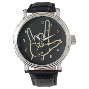 Montre en pastel d'ASL je t'aime