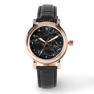 Montre en pierre de marbre noir Cadeau Design Mode