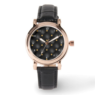 Montre en pierre précieuse Or Noir